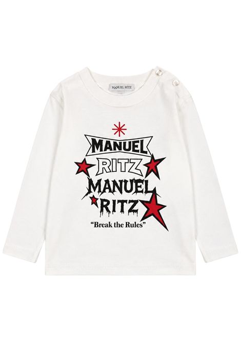 T-shirt neonato bianca in cotone Manuel Ritz | 4495BIANCO